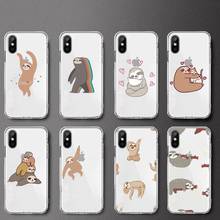 sloth cute cartoon animal funny Phone Case Transparent soft For iphone 5 5s 5c se 6 6s 7 8 11 12 plus mini x xs xr pro max 2024 - buy cheap