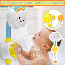 Chuveiro de torneira cabeça de brinquedo, brinquedo elétrico spray de água, arco-íris branco nuvens para crianças, banheiro, brinquedo para bebê, jogo de água 2024 - compre barato