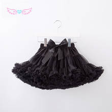 Black High quality Child to adult size Hot Girls  Dance wears Cute Chiffon Satin Tutu Fluffy Chiffon Pettiskirt Princess Skirt 2024 - buy cheap