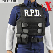 In stock 1/6 Scale X-024 Male R.P.D Inspection Costume Bulletproof Vest Pistol Holster For 12'' Action Figure 2024 - buy cheap