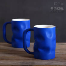 Klein azul jingdezhen artesanal caneca de café cerâmica engraçado viagens criativo canecas grande china osso xícara café tazas café breve 2024 - compre barato
