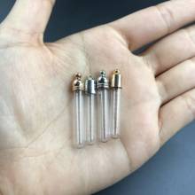 1/3/5/8/10pcs 4 Style cap tube glass Vial Pendant locket charms mini wish glass bottles name on rice art bottle jewelry gifts 2024 - buy cheap