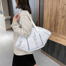 Large Capacity Handbags Casual Creative Ladies Canvas Tote Bag Hobos Mask Shoulder Bag Female Fashion Trendy Lady Shopping Bag 2024 - buy cheap