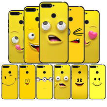 Funda de teléfono de silicona negra con expresión divertida, amarilla, para Huawei honor 30, 20 Pro, 8, 8X, 9, 10, 20 Lite, Mate 10, 20, 30 Lite Pro 2024 - compra barato