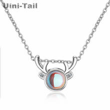 Uini-tail-collar de plata esterlina 925, piedra lunar Artificial, alce rojo, tendencia de moda, joyería de alta calidad, ED783 2024 - compra barato