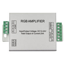 Repetidor de potencia LED RGB con mando a distancia, canal de distribución con salida de 12V-24V, 24A, 4 RGBW, controlador remoto RGB 2024 - compra barato