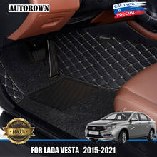 3D Letaher Car Floor Mats For LADA Vesta left steering wheel Waterproof Mat Auto Interior Accessories Custom Floor Mat 2024 - buy cheap