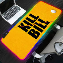 Коврик для мыши KILL BILL с RGB-подсветкой, украшение для геймеров, Настольный коврик для мыши, офисный Профессиональный коврик для мыши, игровой коврик для клавиатуры xl 2024 - купить недорого