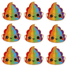 10pcs Diy Rainbow Cartoons Cute Patch Embroidered Patches For Clothing Appqique Sewing Stripe Patch Iron On Patches On Clothes 2024 - buy cheap