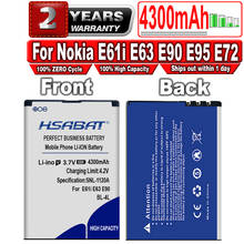 HSABAT 4300mAh BP-4L battery For Nokia E61i E63 E90 E95 E72 E52 E71 6650F N810 N97 2024 - buy cheap