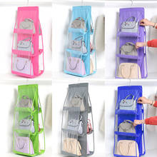 Portable DIY Hanging Bags Organizer Double-sided 6 Pocket Transparent Non-woven Door Wall Storage Bag for Handbag Shoes Dropship 2024 - buy cheap