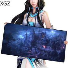 XGZ Castle Scenery Speed Black Locking Edge Large Rubber Mousepad Waterproof Game Table Mouse Pad CSGO Dota LOL 2024 - buy cheap