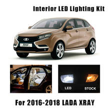 9 Bulbs White Car Canbus LED Interior Reading Map Dome Light Kit For LADA XRAY 2016 2017 2018 Trunk License Plate Lamp 2024 - buy cheap