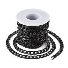 pandahall 12x7x2mm Black Aluminum Chain Twisted Curb Chains for DIY Necklace Bracelet Jewelry Making Accessories Gift 2024 - buy cheap