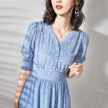 High Quality Summer Dress Woman 100% Silk Dresses for Women Elegant Polka-dot Dress V-neck 2021 Vestido De Mujer Pph3437 2024 - buy cheap