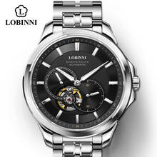 Lobinni Fashion Male Skeleton Watch Men Automatic Japan Movement Men Mechanical Watch Stainless Steel Sapphire zegarek meski 2024 - buy cheap