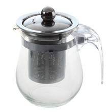 350mL Heat-resistant Clear Glass Teapot Stainless Steel Infuser Flower Tea Pot 2024 - buy cheap