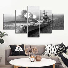 Wall Art Canvas Painting US Missouri Battleship Home Decoration 5 Pcs Hd Prints Modern Poster For Bedroom Modular Framework 2024 - buy cheap