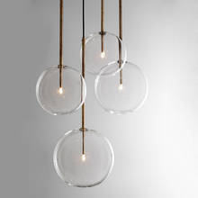 Luminária pendente de vidro, lâmpada suspensa moderna para sala de jantar, cozinha, casa, dia 10-25cm 2024 - compre barato