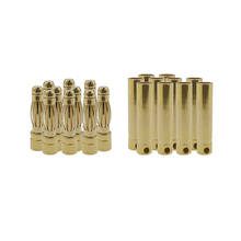 Conectores macho hembra de bala, cabeza de piezas de batería, enchufes Banana de cobre chapados en oro, 2/5/10 pares, 2mm, 3mm, 3,5mm, 4mm 2024 - compra barato