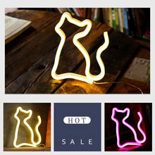 Luz de led com bateria para decoração de festas, luz noturna em forma de gato, decoração da casa, luminária de cabeceira, novidade, decoração para festa de casamento, presente