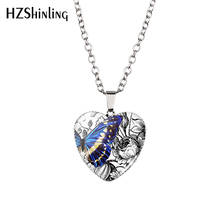 Collar de corazón de cristal de Murano para mujer, colgante de mariposa, joyería, nuevo, HZ3 2024 - compra barato