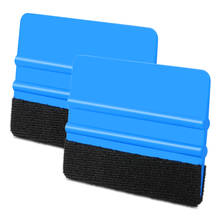Herramientas de envoltura de película de vinilo para coche, espátula raspadora azul con borde de fieltro, tamaño de 99x72mm, accesorios de pegatinas de estilo para coche, 1 ud. 2024 - compra barato
