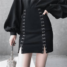 Женская юбка-карандаш в стиле панк Ruibbit, черная юбка-карандаш в готическом стиле, лето 2019 2024 - купить недорого