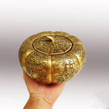 Fuyun Feng Shui bronze creative pumpkin ornaments copper jar copper altar storage treasure basin decoration 2024 - buy cheap