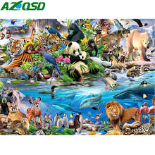 AZQSD-Cuadro de animales delfín con diamantes, bordado completo, Panda, León, mosaico de diamantes de imitación, punto de cruz, decoración del hogar 2024 - compra barato