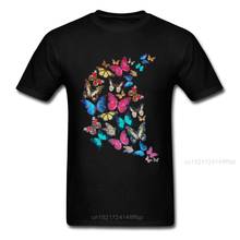 Camiseta con estampado de mariposas de la misma manera para hombre, camisetas negras de tela de algodón, Tops y camisetas de gran tamaño, ropa de alta calidad para adultos 2024 - compra barato