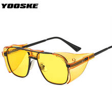 YOOSKE Vintage Luxury Steampunk Sunglasses Men Quality with Side Shields Retro Sun Glasses  Brand Design Punk Goggles UV400 2024 - buy cheap