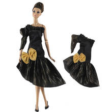 Bowknot Um Ombro vestido de Festa Vestido Para Barbie Boneca de Brinquedo Boneca Roupas Da Princesa Roupas Vestido Para Barbie Doll 1:6 Boneca Acessórios 2024 - compre barato