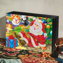 5D алмазная картина коробка для ювелирных изделий Рождественская серия Diy Алмазная картина мозаика вышивка наборы коробка для хранения подарки на новый год 2024 - купить недорого