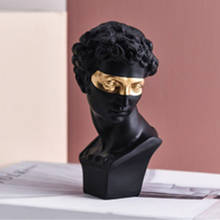 Escultura artística de cabeza de yeso de estilo nórdico, figurita de Giuliano de Medici, decoraciones creativas artesanales de resina para el hogar, A940 2024 - compra barato