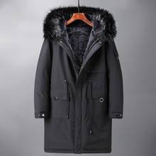 Men's Long Loose Parkas Hooded Fleece Lining Thick Warm Coat Winter Outwear C7 2024 - buy cheap