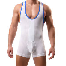 Men Undershirts Leotard Sexy Bugle Pouch Bodysuits Shorts Wrestling Singlet Jumpsuit Slip Homme Underwear Sleepwear One-piece 2024 - buy cheap