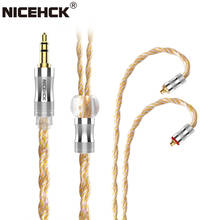 Nicck-cabo goldenfall de 4 núcleos litz, banhado a prata, furukawa, cabo de cobre, 3.5/2.5/4.4mm, mmcx/0.78mm, 2 pinos, para tanchjim, kxxs, kanas mk3 2024 - compre barato