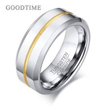 Trendy Tungsten Carbide Rings For Men Fashion Blue Bands Jewelry Engagement Ring For Wedding Party Tungsten Steel Male Rings 2024 - buy cheap