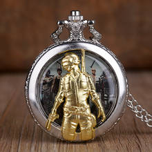 Reloj de bolsillo de cuarzo para hombre y mujer, cronógrafo 3D, creativo, dorado, con cadena, el mejor regalo para niños 2024 - compra barato