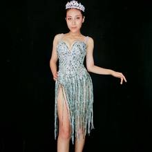 Vestido sin mangas con diamantes de imitación de cristal para mujer, vestido elástico Cheongsam, vestido de noche para mujer, vestidos para fiesta de graduación y cumpleaños 2024 - compra barato