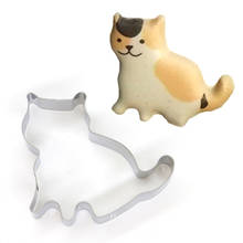 Molde de aluminio con forma de gato para galletas, cortador con forma de galleta, pan de jengibre, Fondant, de acero inoxidable 2024 - compra barato