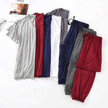 Fdfklak New Spring Summer Modal Pajamas Long Sleeve Sleepwear Set Trousers Pyjamas For Men Sleeping Suit Homewear L-4XL 2024 - buy cheap