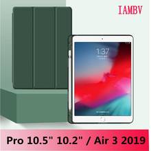 For iPad Pro 10.5 inch Air 3 Case with Pencil Holder Case Cover PU Leather for iPad 10.2 inch (2019) A2197 A2198 A2200 2024 - buy cheap