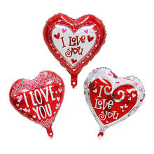 50pcs/lot 18inch Heart Balloons Wedding Decor Vlentine's Day I Love You Aluminium Foil Helium Ballon Wedding Decoration Globos 2024 - buy cheap