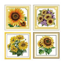 Sunflower Patterns Counted Cross Stitch Kits Flowers Series 14CT 11CT Print Fabric Embroidery Thread Needlework Kits Home Decor 2024 - buy cheap