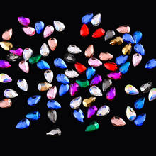 20p 5.5x8mm Waterdrop flatback Non-hotfix crystal Rhinestones 3D Nail Art Decorations strass glass stones Manicure Gems supplier 2024 - buy cheap