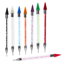Dual-ended Nail Rhinestones Beads Picker Dotting Pen Adhesive Wax Applicator 2024 - buy cheap