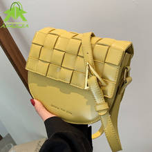 Ladies Woven Messenger Bag 2021 Summer New High Quality Pu Leather Shoulder Bag Female Trend Design Fashion Semicircle Handbag 2024 - buy cheap