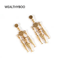 Stainless Steel Vintage metal goLd earrings Dangle drop Earring for Women Geometric Gold Color Fashion Statement Earrings 2024 - buy cheap